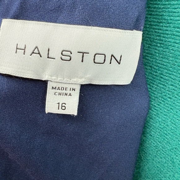 HALSTON LENNOX SLEEVELESS SHIMMER VELVET MINI DRESS IN BLUE NWOT - Picture 7 of 10